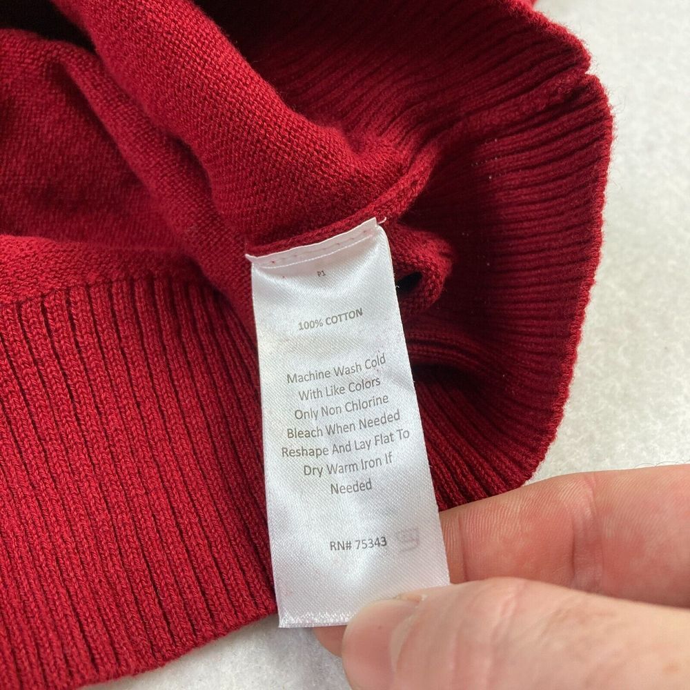 Grayson & Dunn Sweater Mens XL Red 100% Cotton V Neck Long Sleeve Casual NWT - Picture 7 of 12